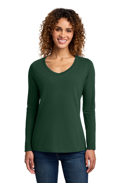 Port & Co Women's Long Sleeve Fan Favorite V-Neck Tee. LPC450VLS