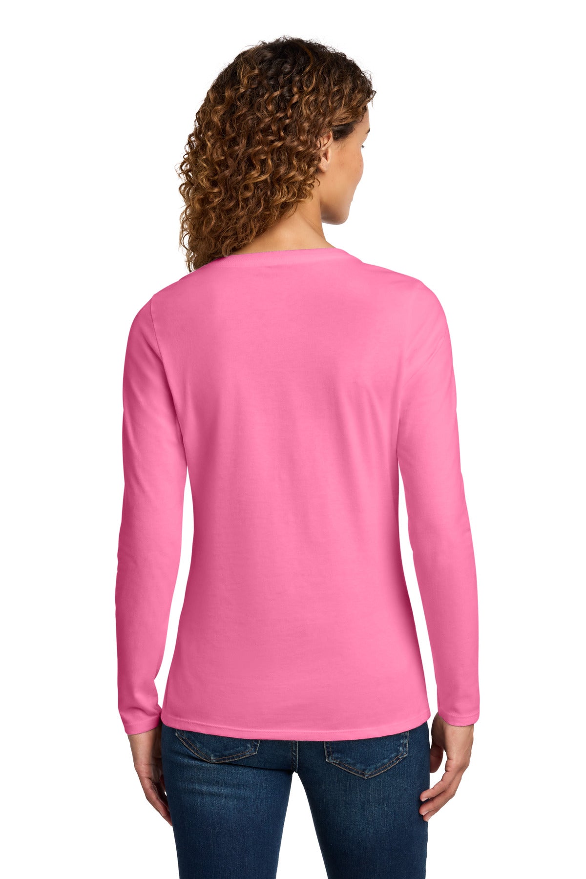 Port & Co Women's Long Sleeve Fan Favorite V-Neck Tee. LPC450VLS
