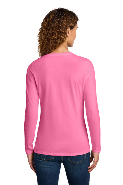 Port & Co Women's Long Sleeve Fan Favorite V-Neck Tee. LPC450VLS