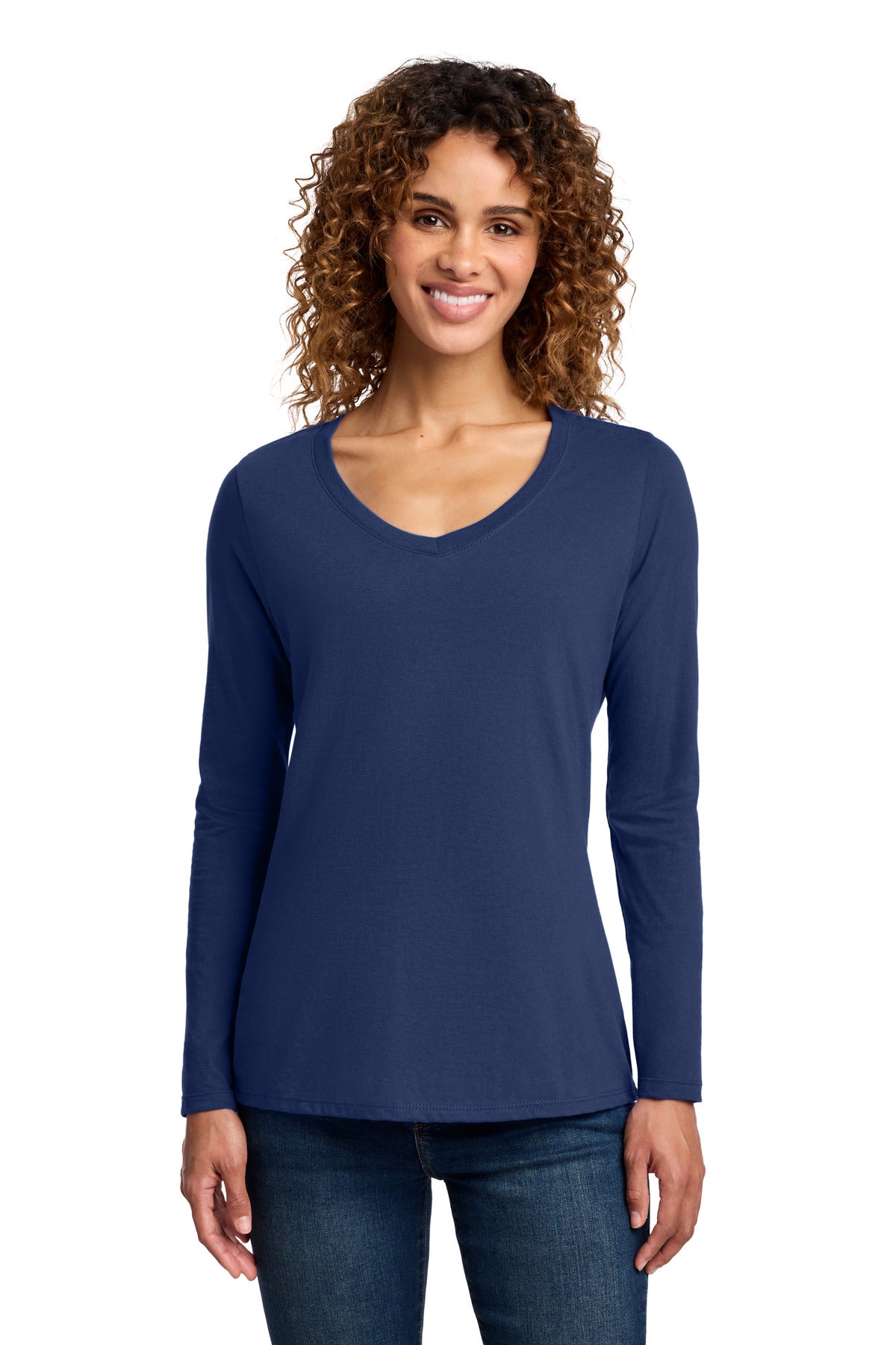 Port & Co Women's Long Sleeve Fan Favorite V-Neck Tee. LPC450VLS