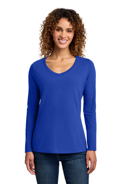 Port & Co Women's Long Sleeve Fan Favorite V-Neck Tee. LPC450VLS