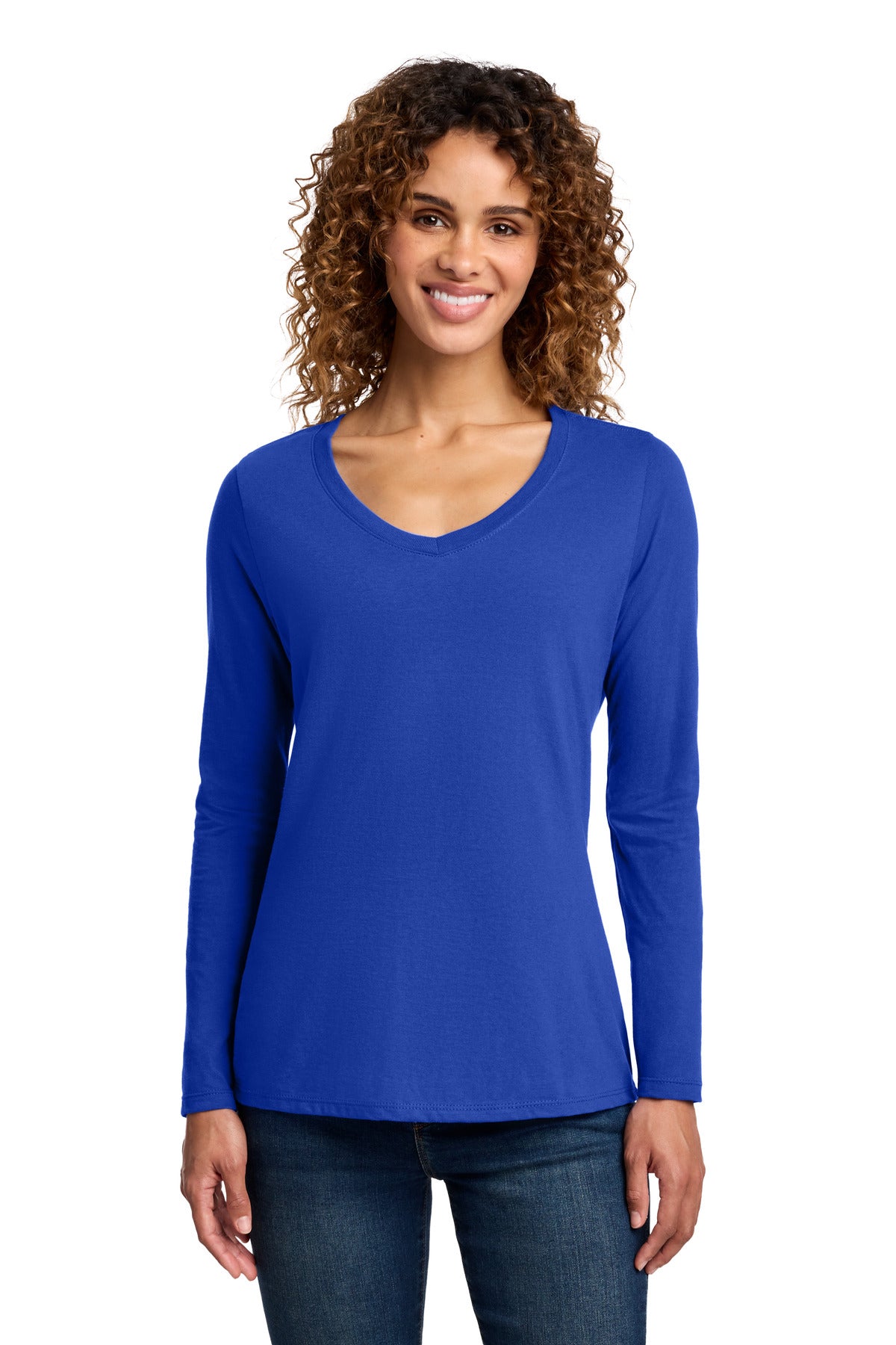 Port & Co Women's Long Sleeve Fan Favorite V-Neck Tee. LPC450VLS