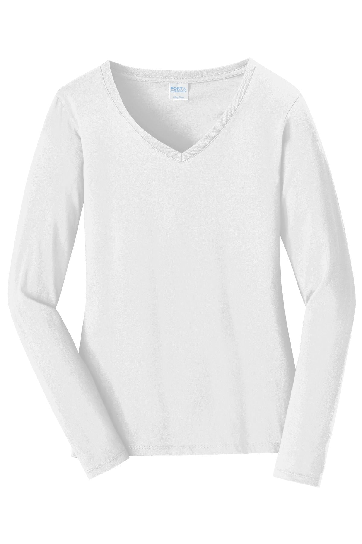 Port & Co Women's Long Sleeve Fan Favorite V-Neck Tee. LPC450VLS