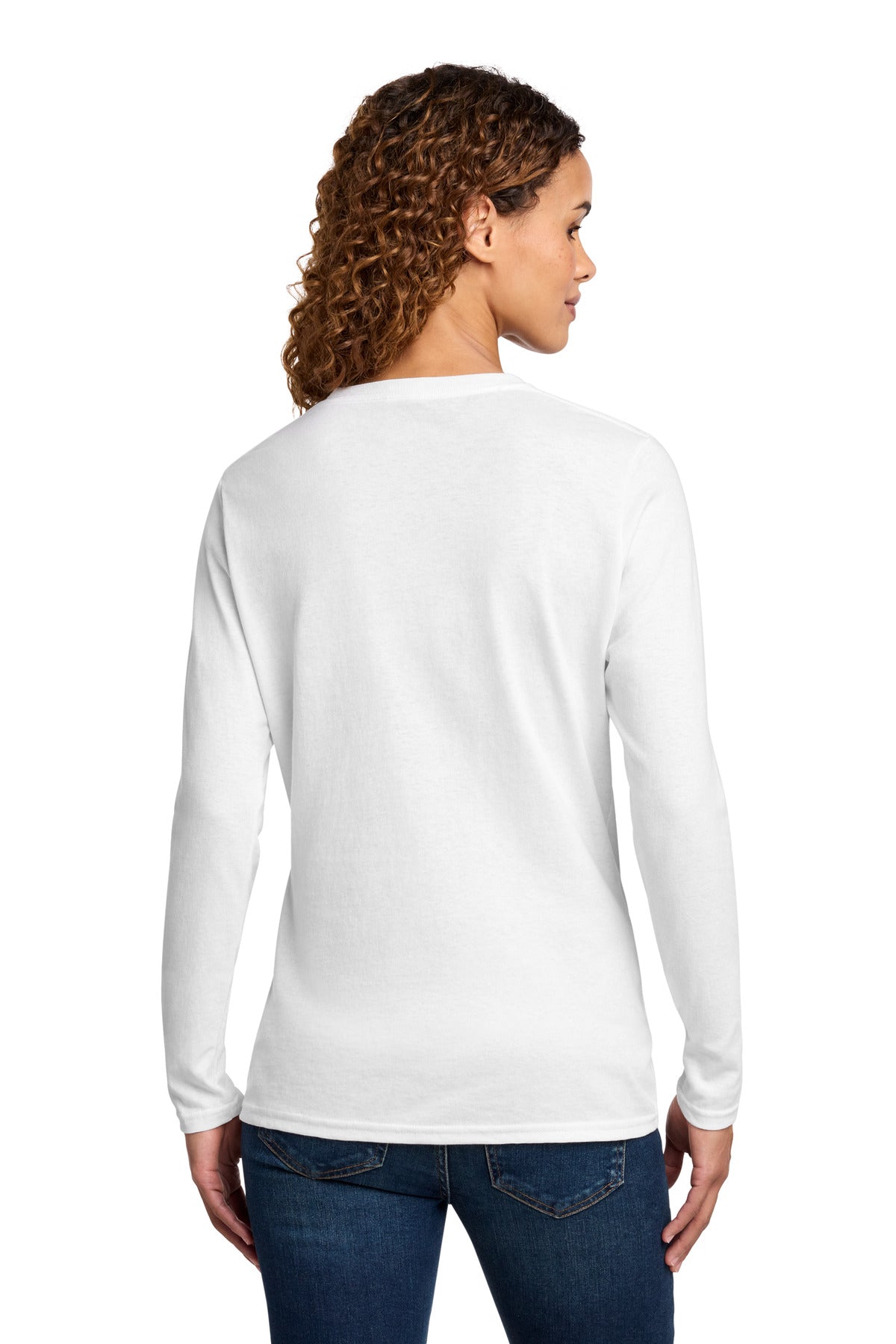 Port & Co Women's Long Sleeve Core Cotton Tee. LPC54LS