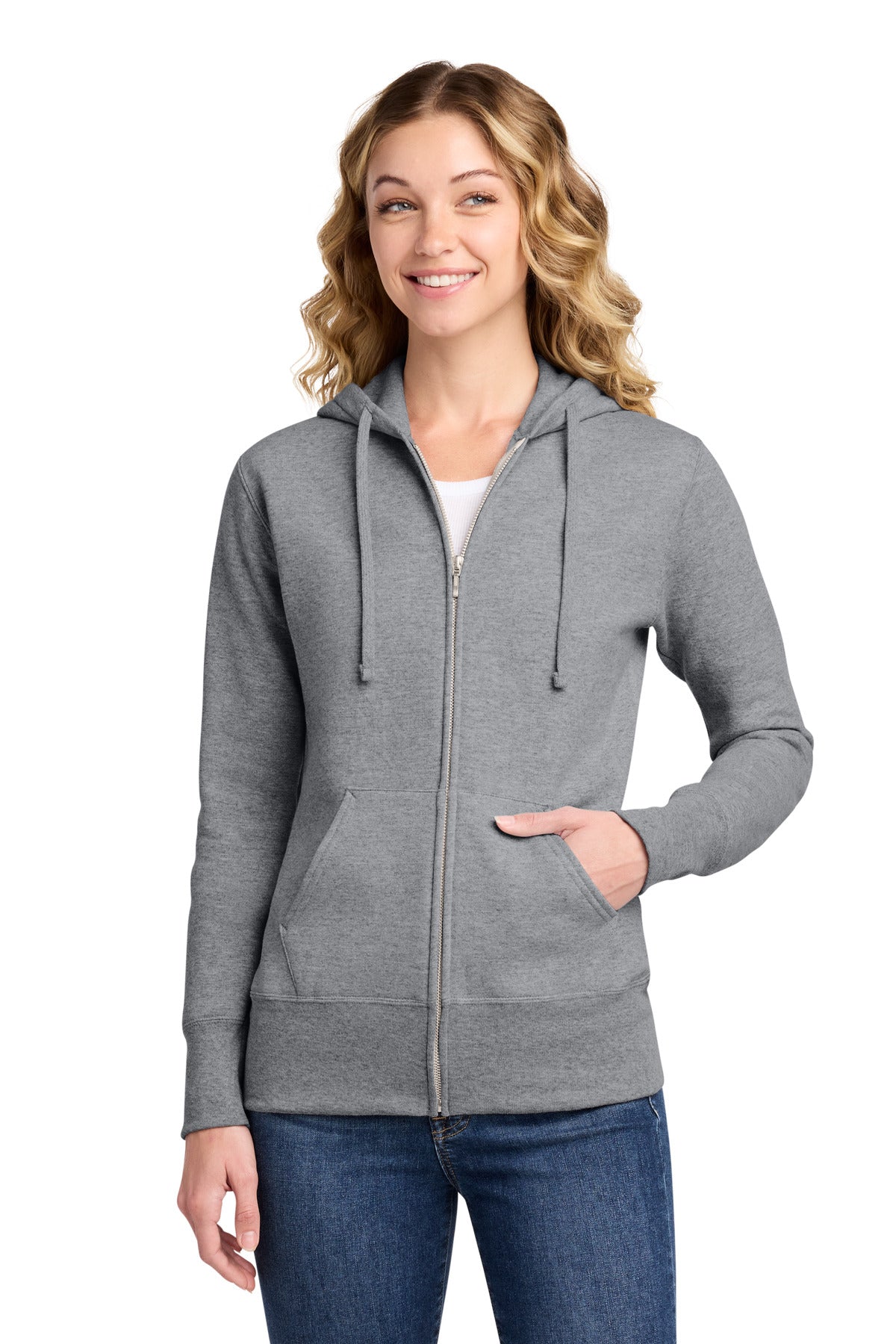 Port & Co Women's Core Fleece Full-Zip Hooded Sweatshirt. LPC78ZH