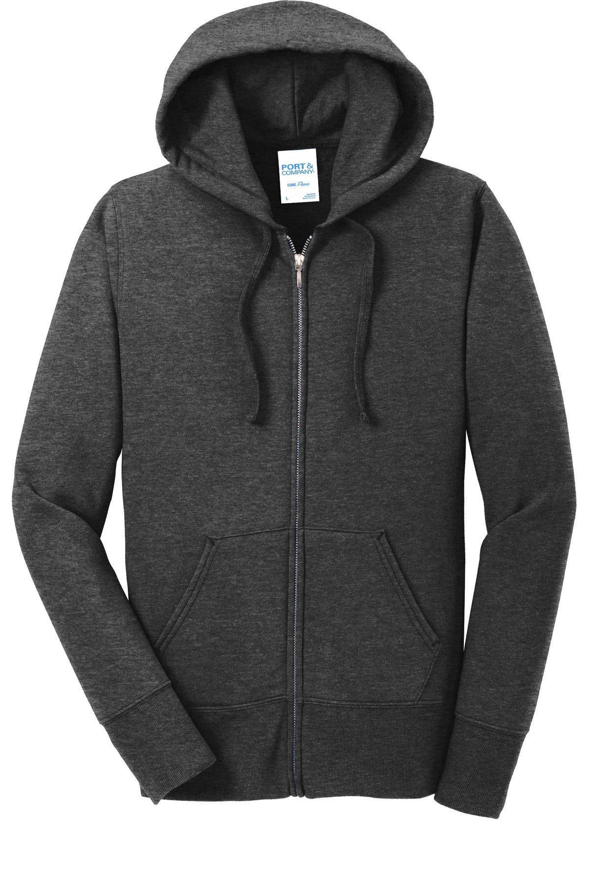 Port & Co Women's Core Fleece Full-Zip Hooded Sweatshirt. LPC78ZH