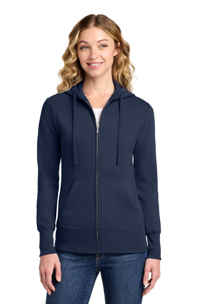 Port & Co Women's Core Fleece Full-Zip Hooded Sweatshirt. LPC78ZH