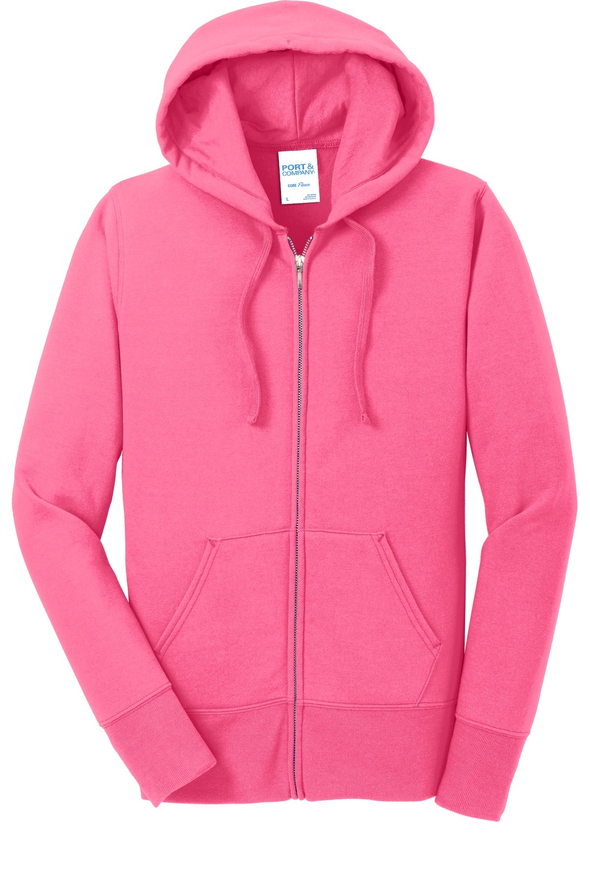 Port & Co Women's Core Fleece Full-Zip Hooded Sweatshirt. LPC78ZH