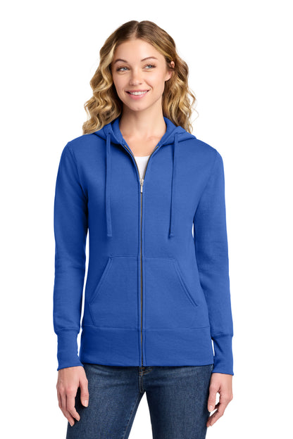 Port & Co Women's Core Fleece Full-Zip Hooded Sweatshirt. LPC78ZH