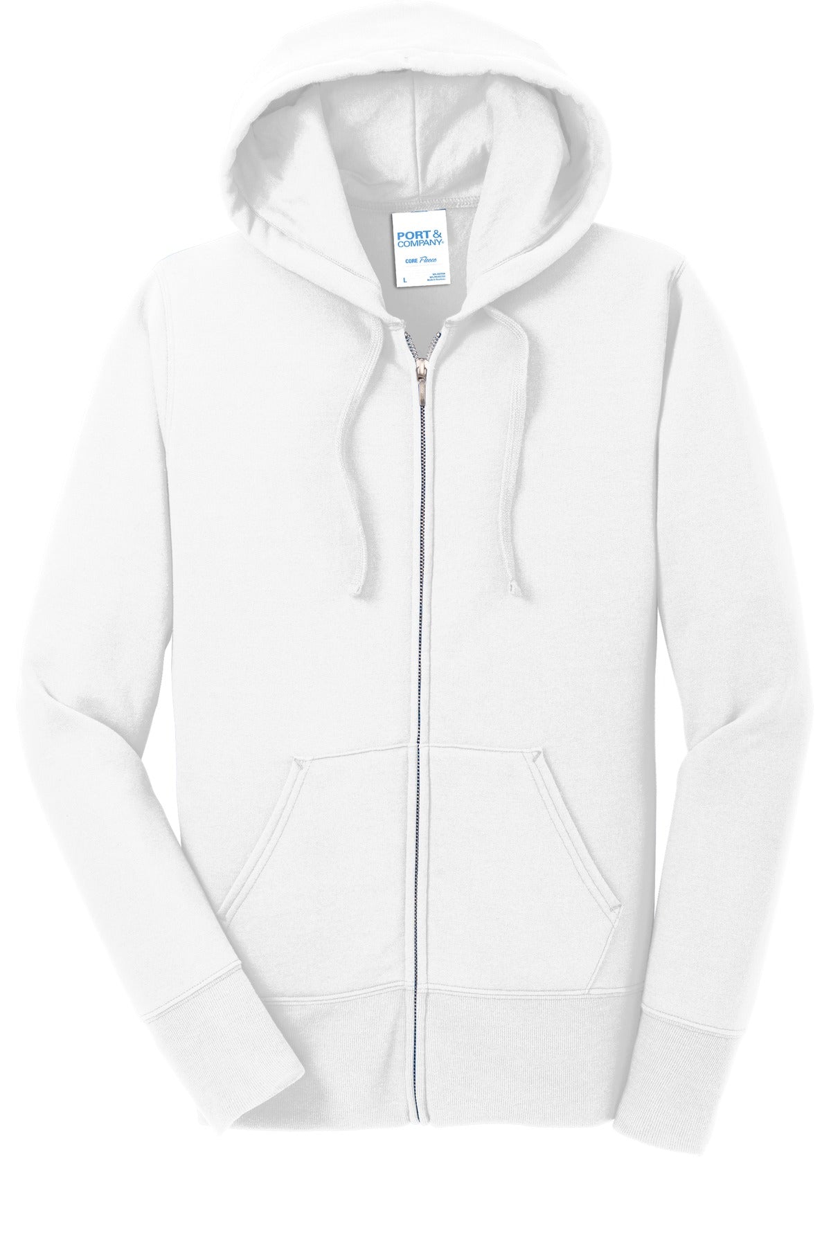 Port & Co Women's Core Fleece Full-Zip Hooded Sweatshirt. LPC78ZH