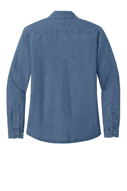 Port & Co Women's Long Sleeve Value Denim Shirt.  LSP10