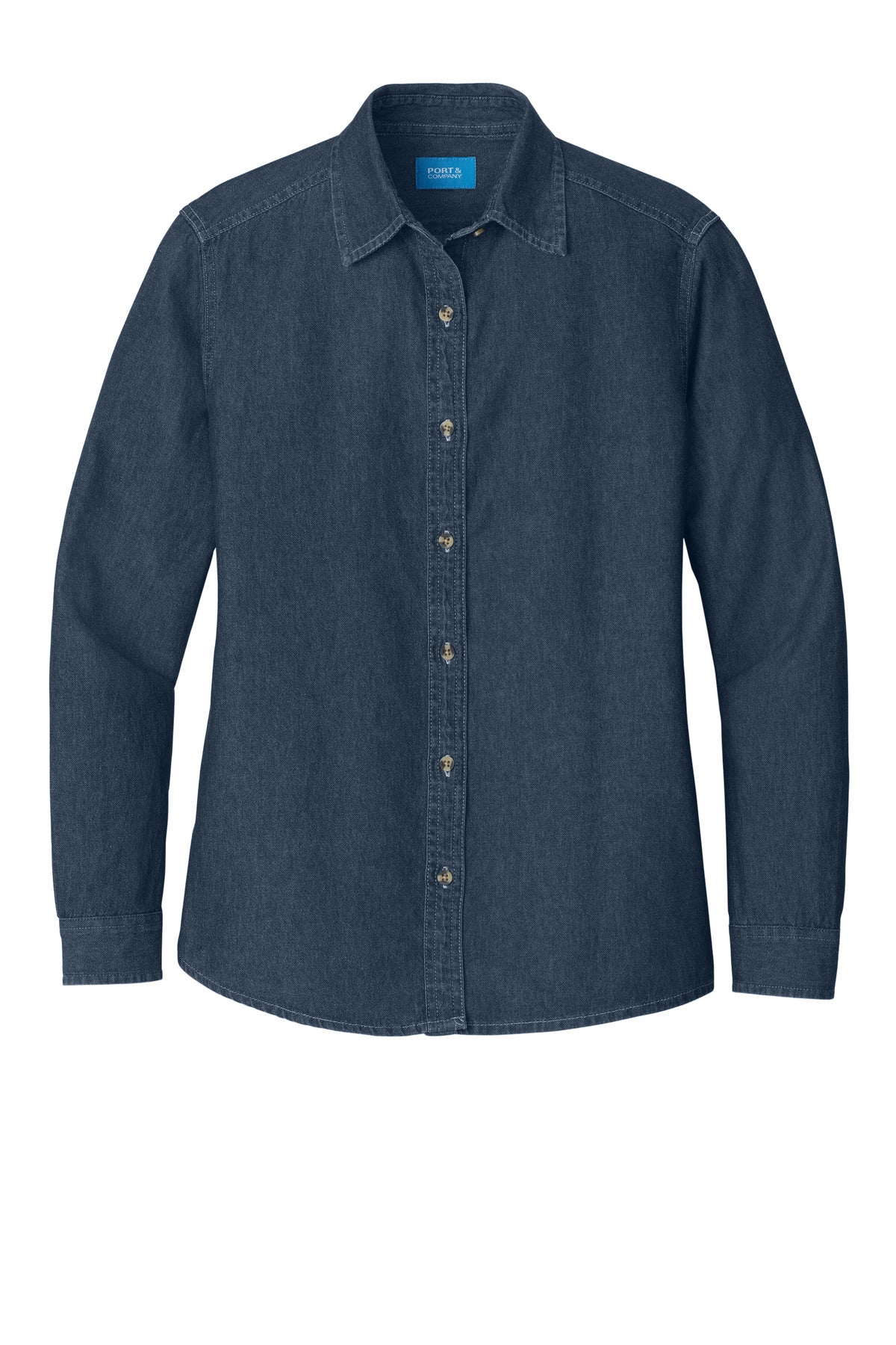 Port & Co Women's Long Sleeve Value Denim Shirt.  LSP10