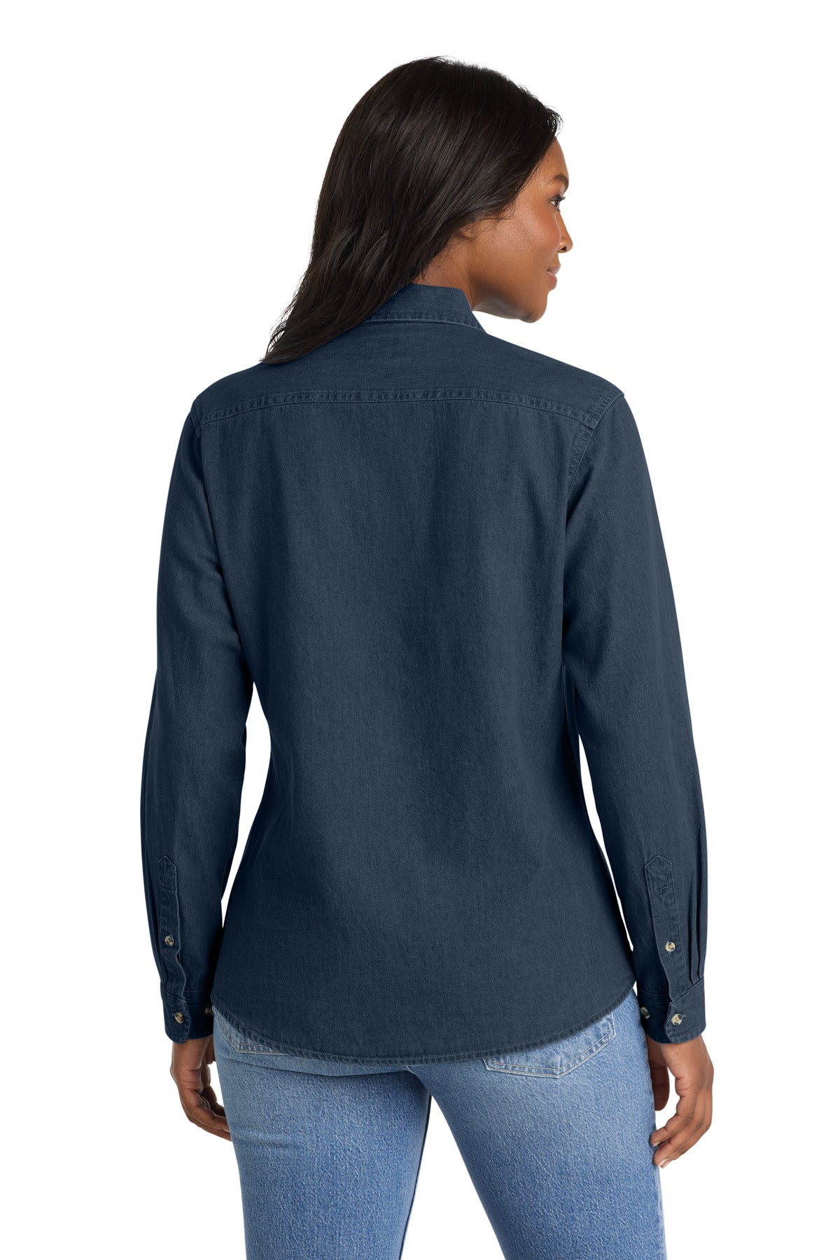 Port & Co Women's Long Sleeve Value Denim Shirt.  LSP10