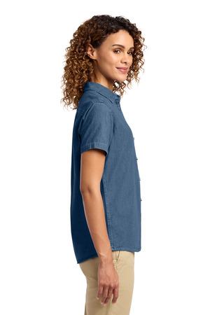 Port & Co Women's Short Sleeve Value Denim Shirt.  LSP11