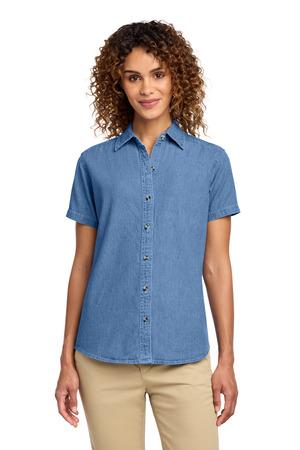 Port & Co Women's Short Sleeve Value Denim Shirt.  LSP11