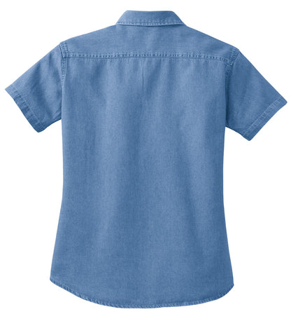 Port & Co Women's Short Sleeve Value Denim Shirt.  LSP11