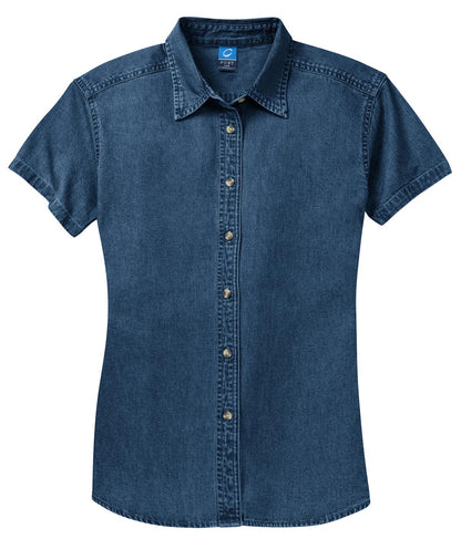 Port & Co Women's Short Sleeve Value Denim Shirt.  LSP11