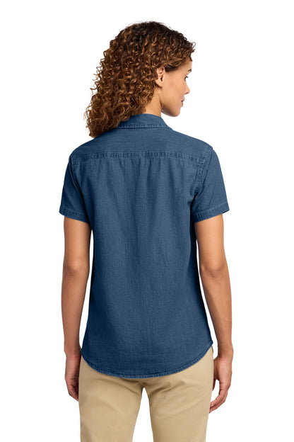 Port & Co Women's Short Sleeve Value Denim Shirt.  LSP11