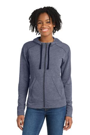 Sport-Tek  Women's PosiCharge  Tri-Blend Wicking Fleece Full-Zip Hooded Jacket LST293