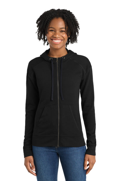 Sport-Tek  Women's PosiCharge  Tri-Blend Wicking Fleece Full-Zip Hooded Jacket LST293