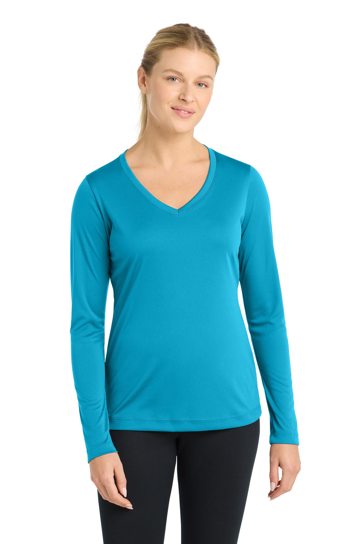 Sport-Tek Women's Long Sleeve PosiCharge Competitor V-Neck Tee. LST353LS