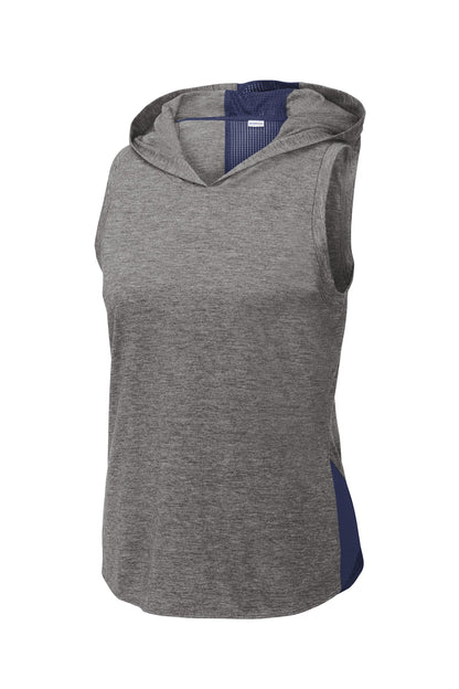 Sport-Tek  Women's PosiCharge  Tri-Blend Wicking Draft Hoodie Tank. LST410
