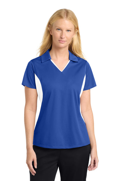 Sport-Tek Women's Side Blocked Micropique Sport-Wick Polo. LST655
