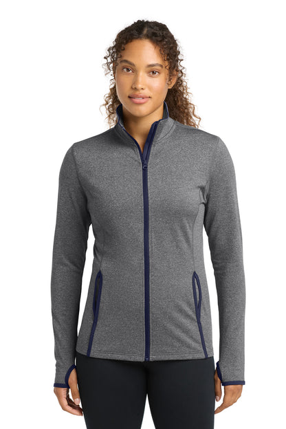 Sport-Tek Women's Sport-Wick Stretch Contrast Full-Zip Jacket.  LST853