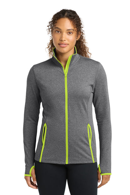 Sport-Tek Women's Sport-Wick Stretch Contrast Full-Zip Jacket.  LST853