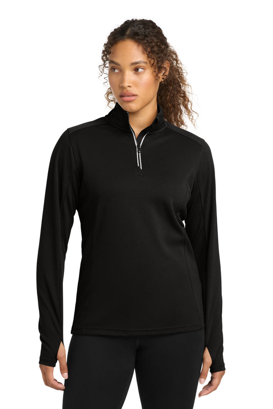 Sport-Tek Women's Sport-Wick Textured 1/4-Zip Pullover.  LST860