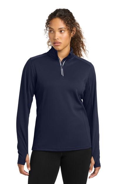 Sport-Tek Women's Sport-Wick Textured 1/4-Zip Pullover.  LST860