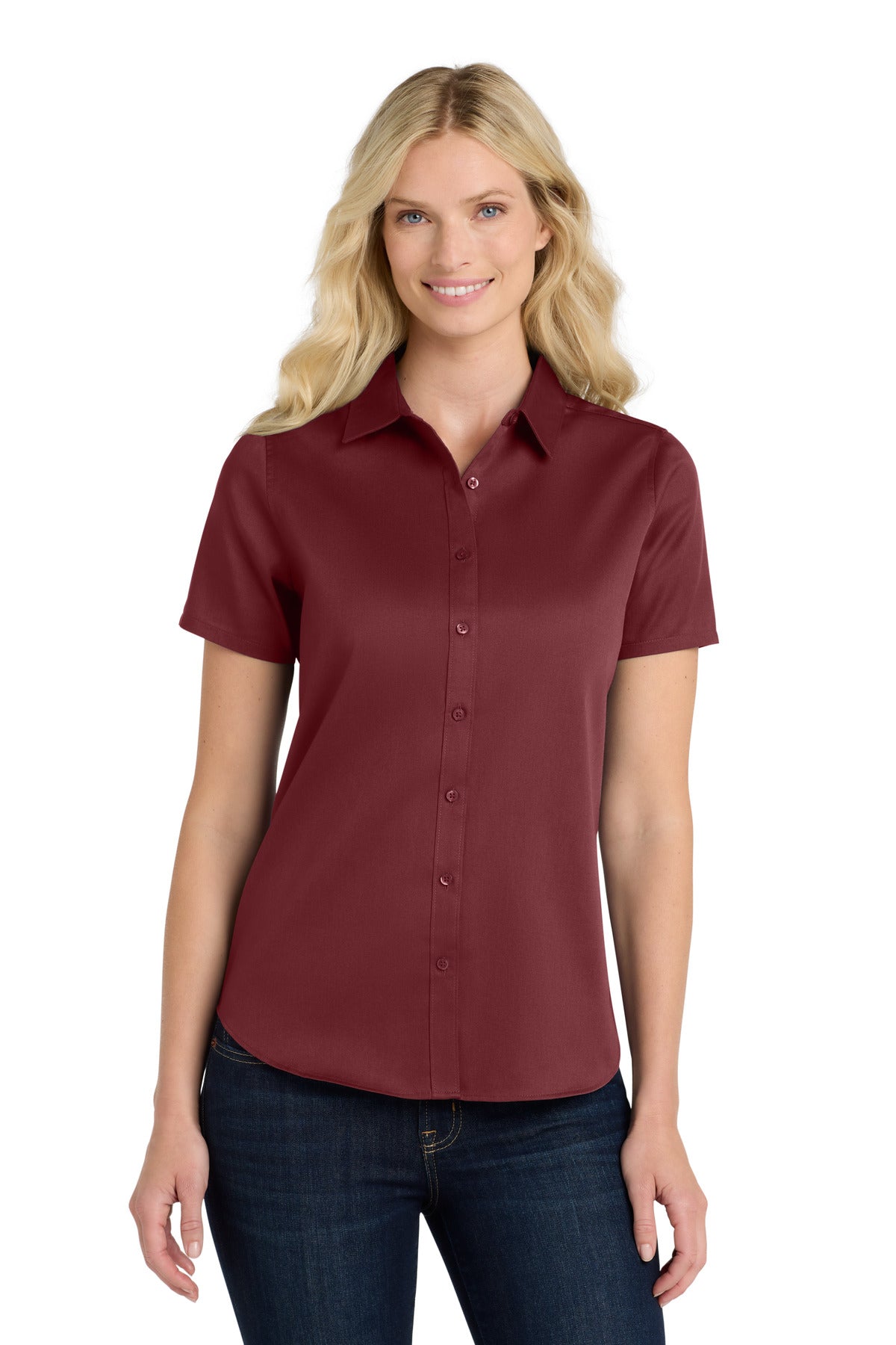 Port Authority Women's Short Sleeve SuperPro ReactTwill Shirt. LW809