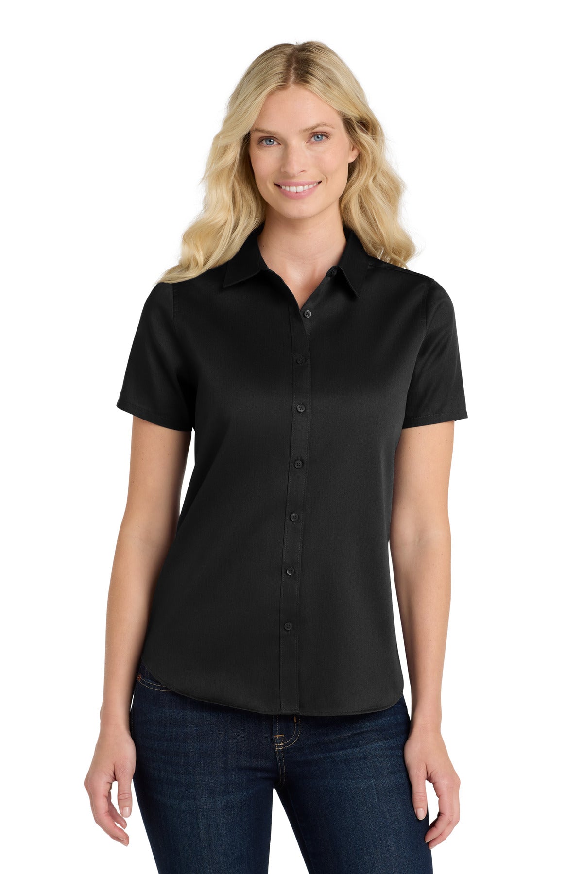 Port Authority Women's Short Sleeve SuperPro ReactTwill Shirt. LW809
