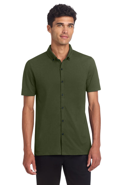 Mercer+Mettle Stretch Pique Full-Button Polo MM1006
