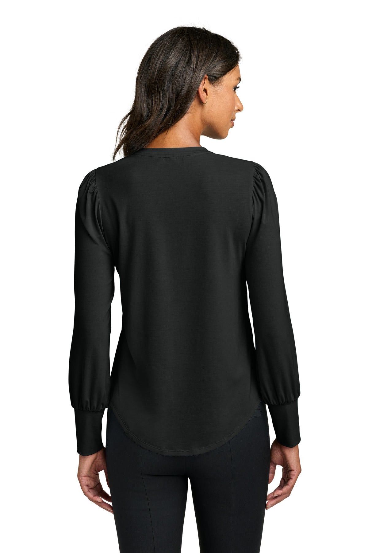 Mercer+Mettle Women's Stretch Jersey Long Sleeve Blouson Top MM1019