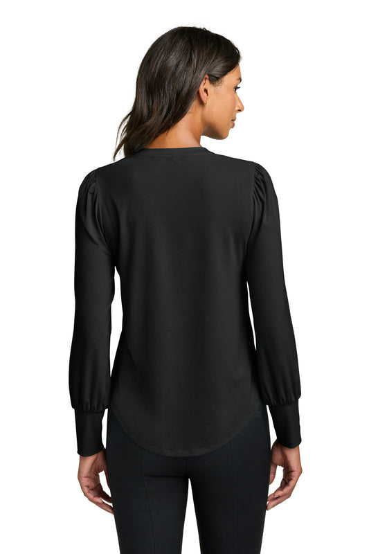 Mercer+Mettle Women's Stretch Jersey Long Sleeve Blouson Top MM1019