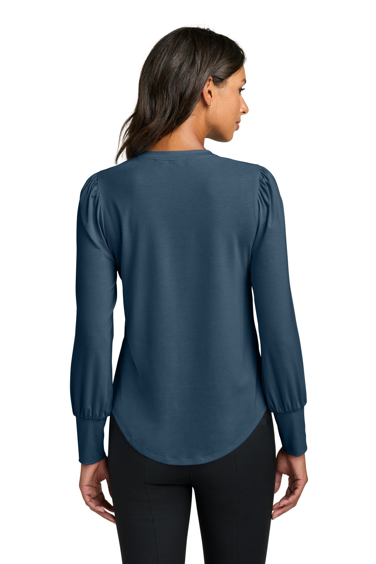 Mercer+Mettle Women's Stretch Jersey Long Sleeve Blouson Top MM1019