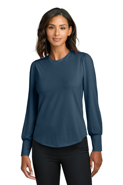 Mercer+Mettle Women's Stretch Jersey Long Sleeve Blouson Top MM1019