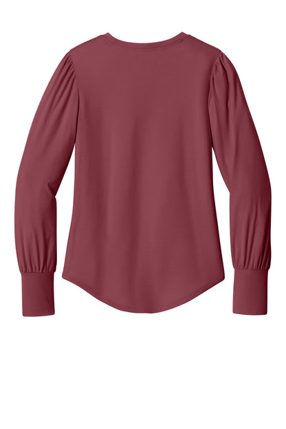 Mercer+Mettle Women's Stretch Jersey Long Sleeve Blouson Top MM1019