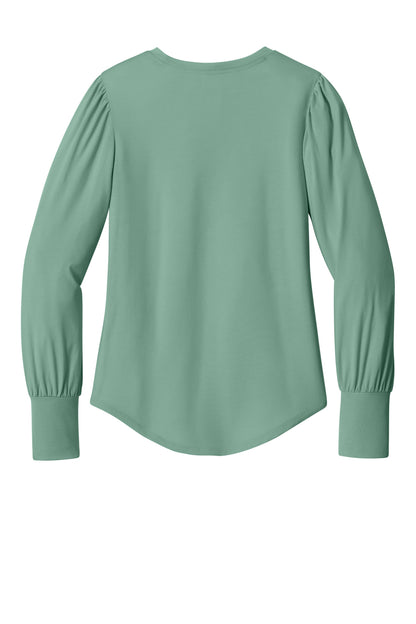Mercer+Mettle Women's Stretch Jersey Long Sleeve Blouson Top MM1019