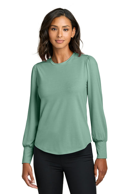 Mercer+Mettle Women's Stretch Jersey Long Sleeve Blouson Top MM1019