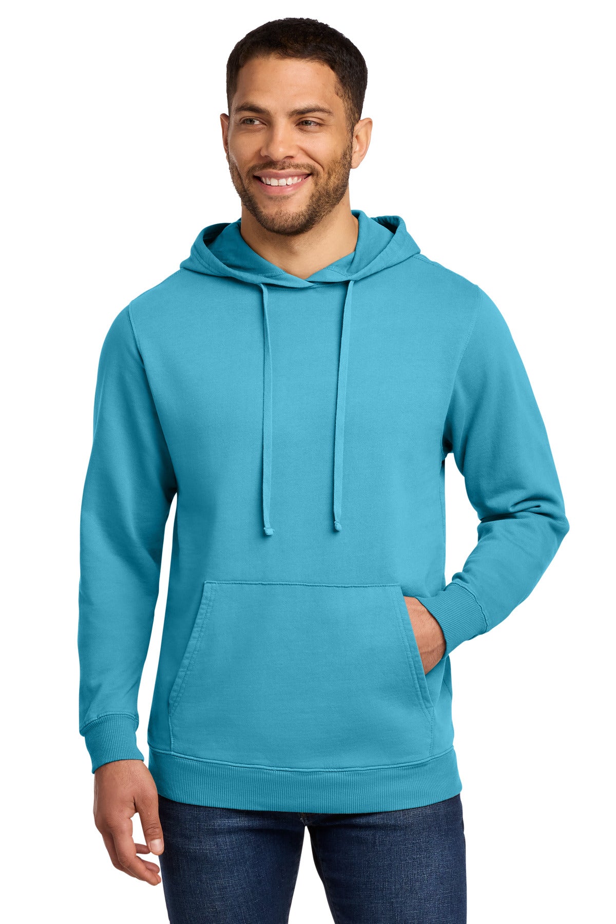Port & Co Beach Wash Garment-Dyed Pullover Hooded Sweatshirt. PC098H