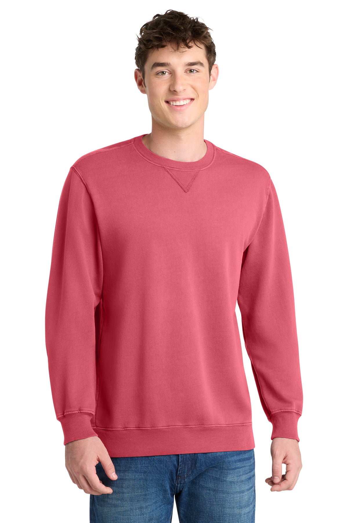 Port & Co Beach Wash Garment-Dyed Crewneck Sweatshirt PC098