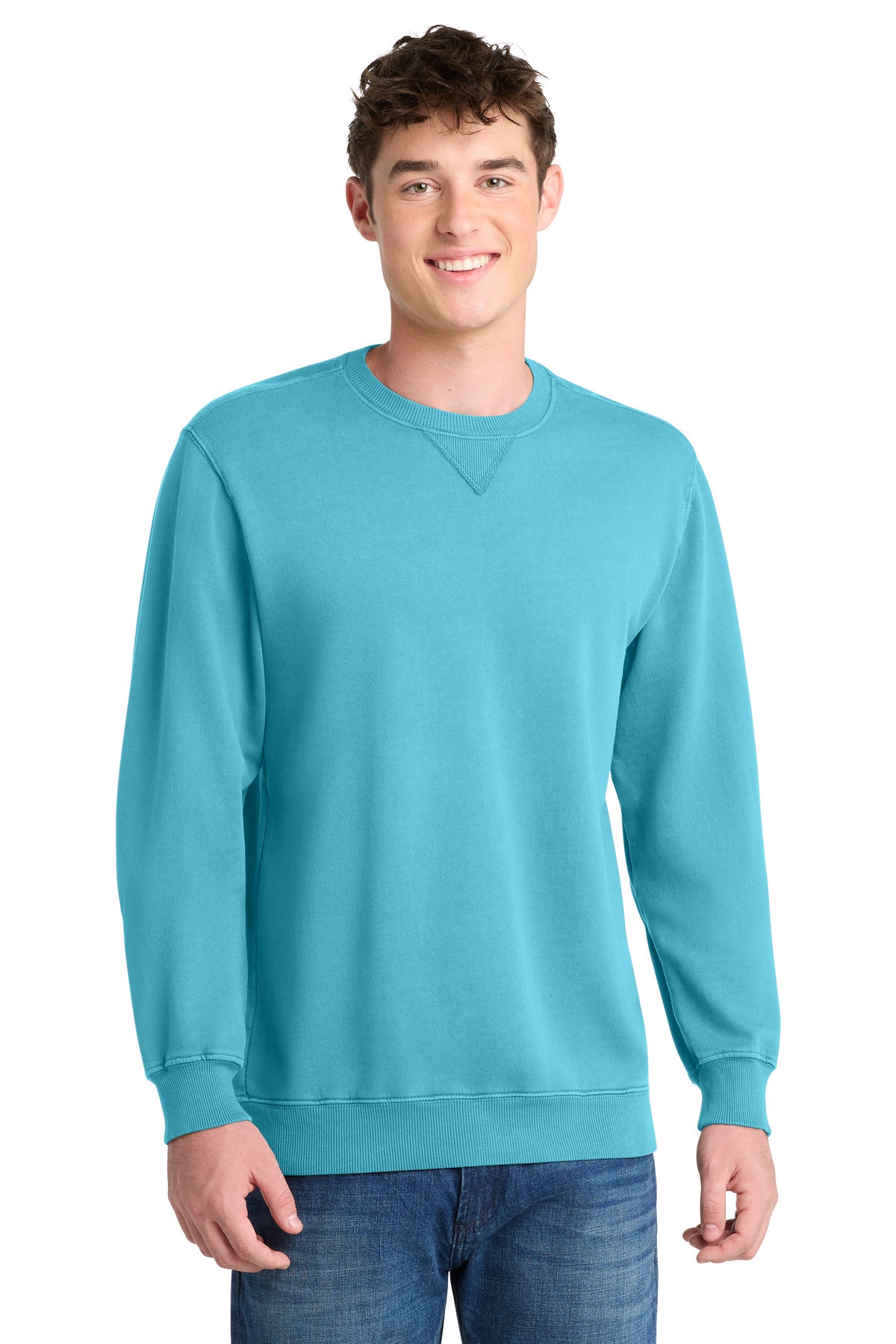 Port & Co Beach Wash Garment-Dyed Crewneck Sweatshirt PC098