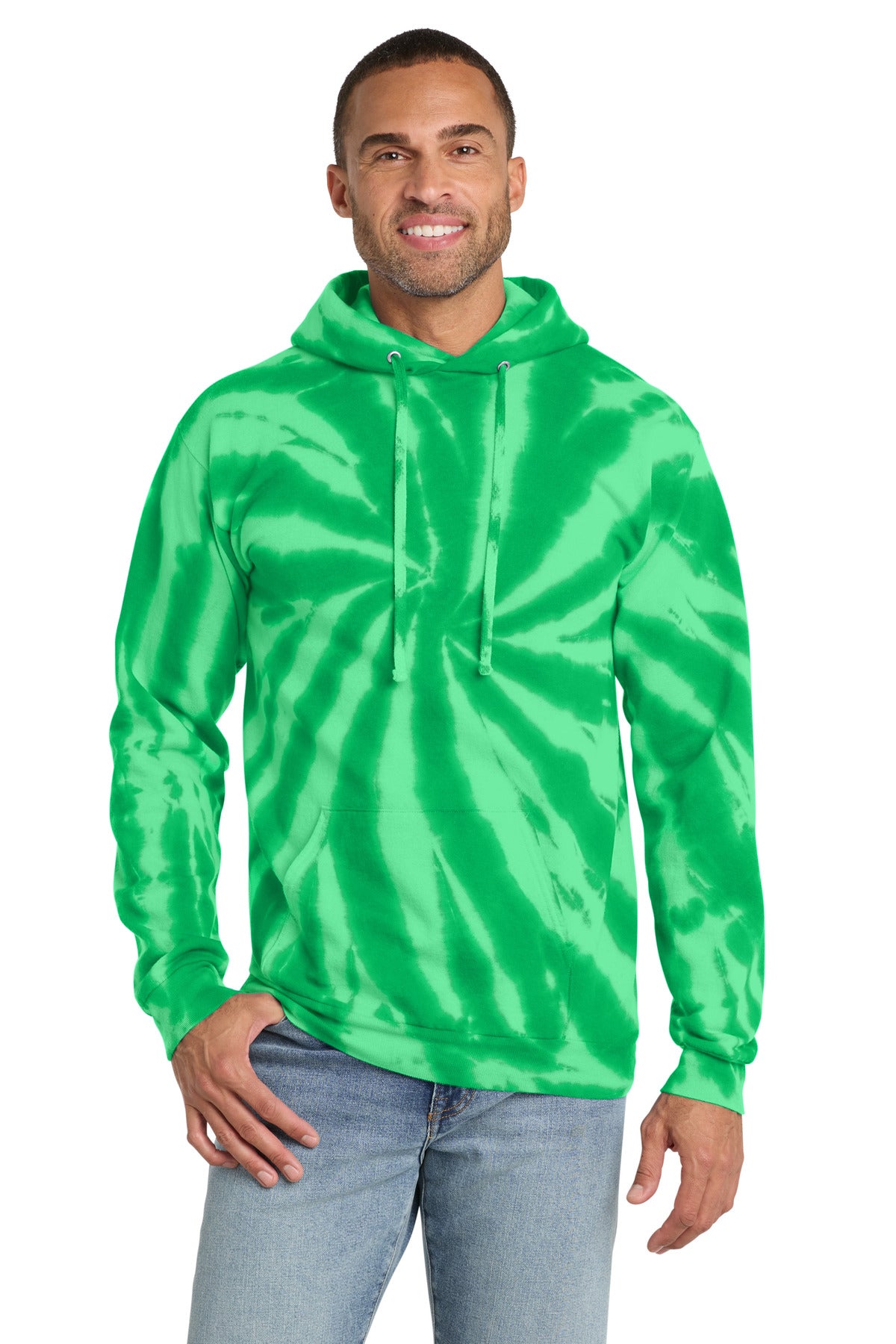 Port & Co Tie-Dye Pullover Hooded Sweatshirt. PC146