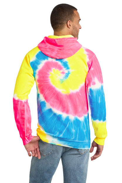 Port & Co Tie-Dye Pullover Hooded Sweatshirt. PC146
