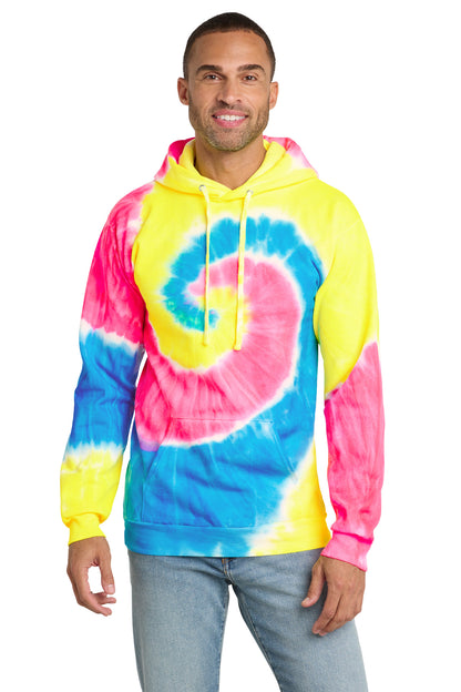 Port & Co Tie-Dye Pullover Hooded Sweatshirt. PC146