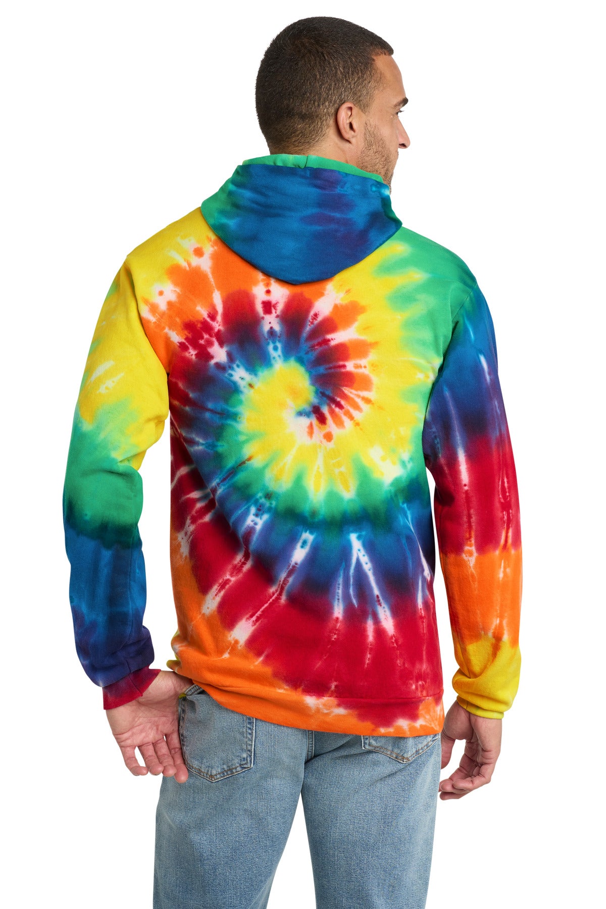 Port & Co Tie-Dye Pullover Hooded Sweatshirt. PC146