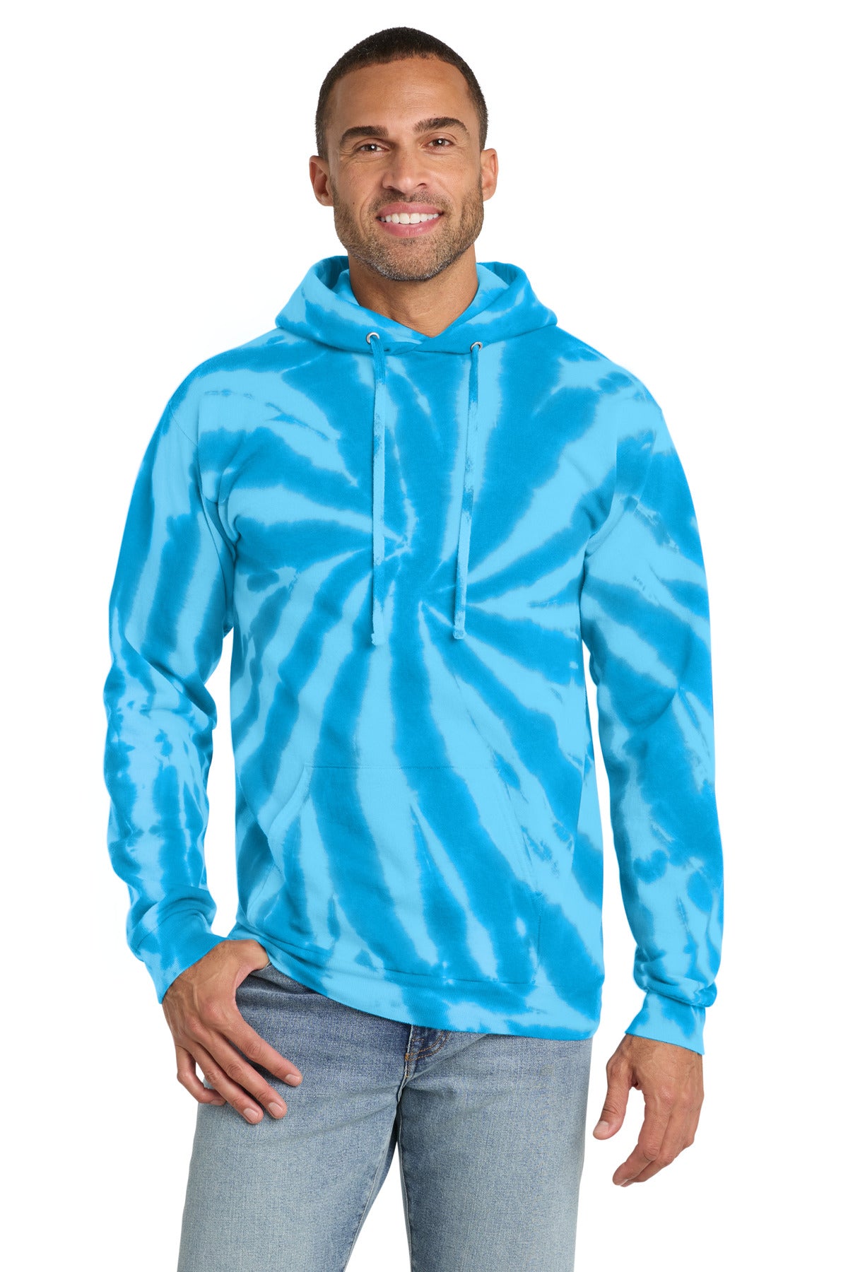 Port & Co Tie-Dye Pullover Hooded Sweatshirt. PC146