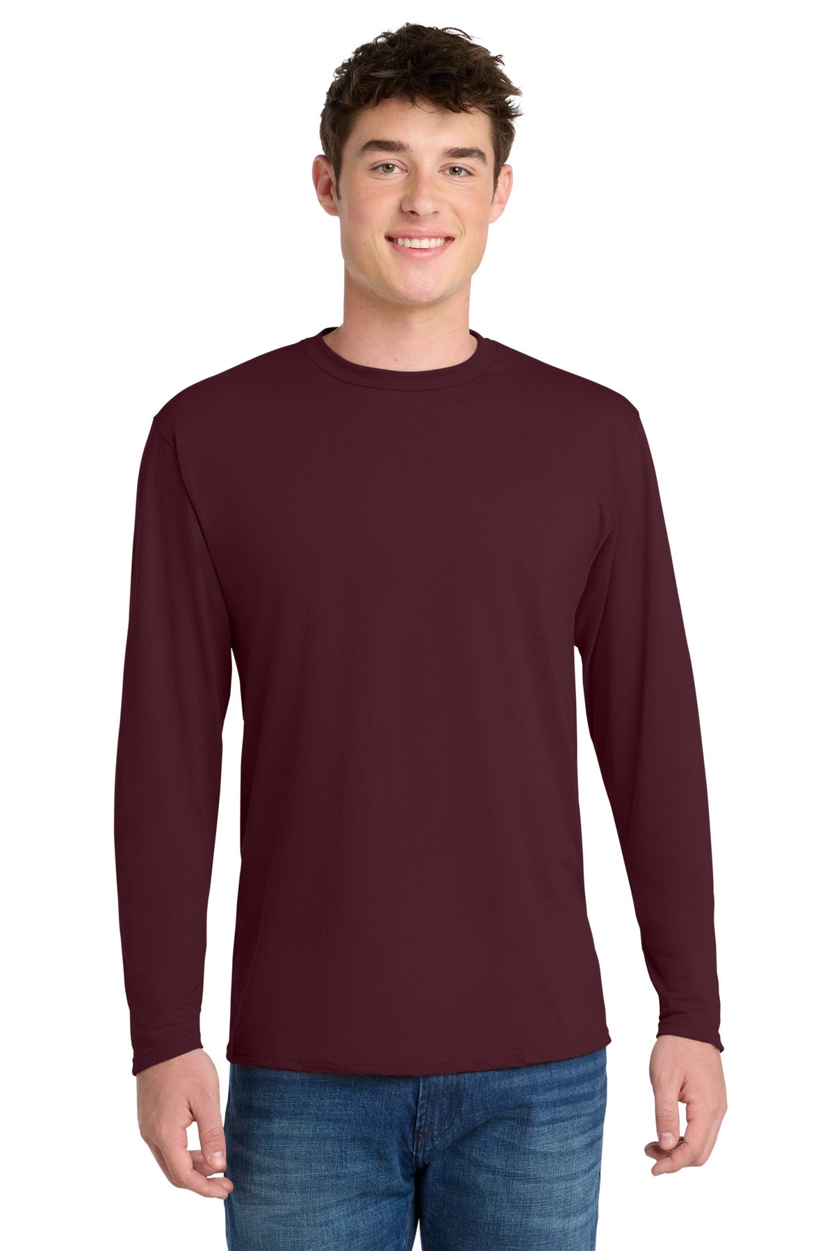 Port & Co Long Sleeve Performance Blend Tee. PC381LS